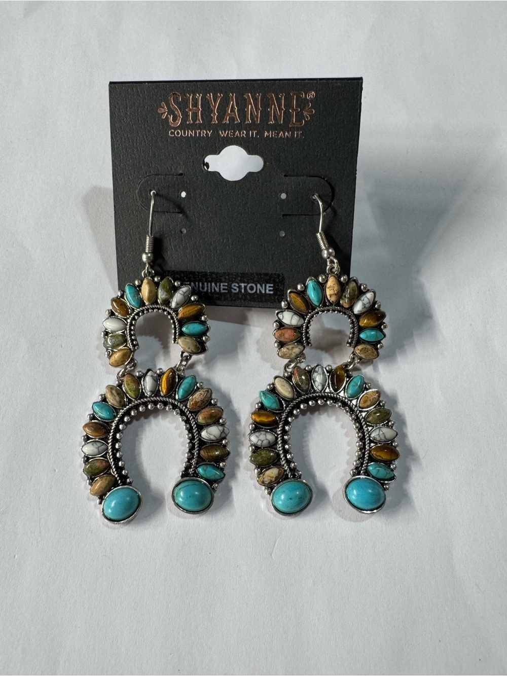 Shyanne Turquoise & Multicolor Southwestern Horseshoe Dangle Earrings